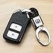 Genuine Leather Car Key Chain for Sunglasses Holder,Leather Car Sunglass Holder, Eyeglass Holder for 4, Sunglass Hanger Mount for Car Sun Visor, Interior Accessories, Black