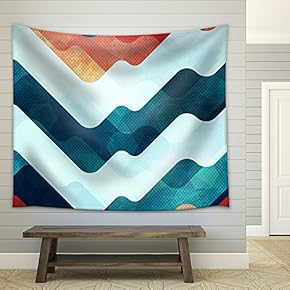 Vector - Water Seamless Pattern with Grunge Effect - Fabric Wall Tapestry Home Decor - 51x60 inches