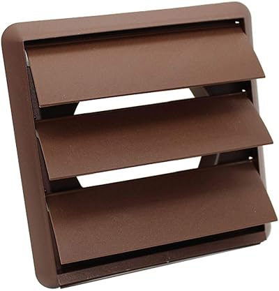 Kair Brown 100mm Gravity Wall Vent Grille 155mm Cover Backdraught Shutter