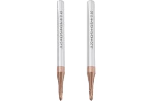 Briny River 2Pcs 2mm Ball Nose End Mill AlTiN Coated HRC55 Tungsten Carbide for CNC Engraving