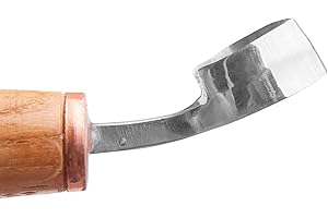 STAMESKY Wood Carving Scorp Knife | Round Carving Tool for Spoons, Bowls, and Cups | Spoon Bowl Carving Tools | Wood Carving for Beginners | Oak Wood Handle with Carbon Steel Blade (Angled Full Scorp)