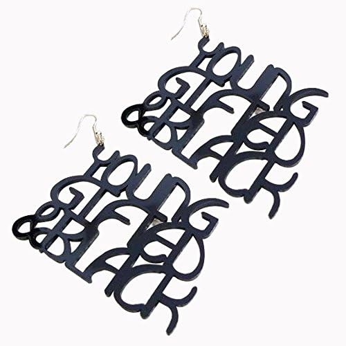 Young Gifted and Black Earrings โ
Natural Hair Earrings โ
African American Woman Wood Jewelry