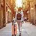 Goplus 3Pcs Luggage Set, Hardside Travel Rolling Suitcase, 20/24/28 Rolling Luggage Upright, Hardshell Spinner Luggage Set with Telescoping Handle, Coded Lock Travel Trolley Case (Orange)