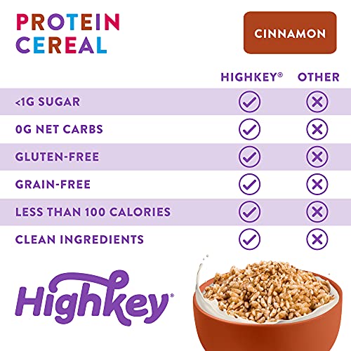HighKey High Protein Breakfast Cereal 8oz Keto Snacks Zero Sugar & 0