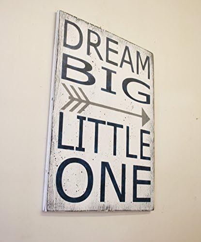 Dream Big Little One Navy And Gray Boys Nursery Sign