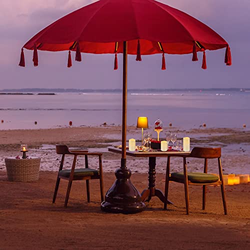 Angium Battery Powered Candles, Waterproof Outdoor Flameless Pillar Candles with 10-Key Timer Remote, Long Lasting, Set of 9