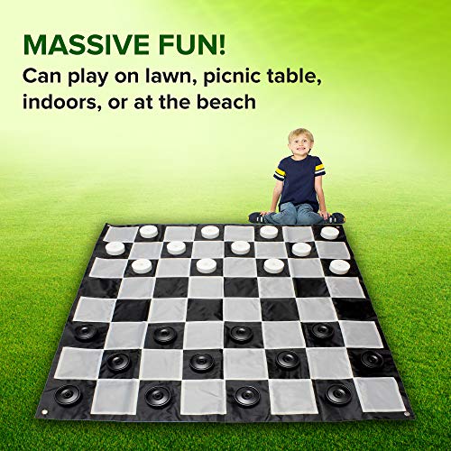 Get Out! Giant Checkers Set Outdoor Games for Family Lawn Games Large