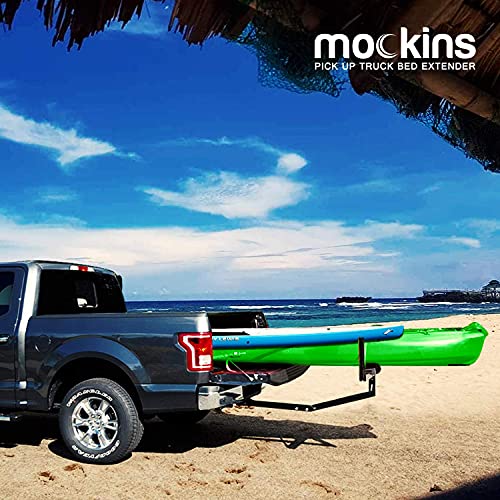 Mockins 2in1 Design 750lb Cap. Truck Bed Extender Hitch Mount & Ratchet Straps Heavy Duty