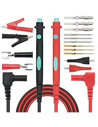 Multímetro eléctrico Kit de cables de prueba, Multímetro digital con pinzas de cocodrilo Gancho de prueba Multímetro reemplazable Sondas de prueba Kit profesional de plomo Juego de 18