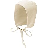 KUOIN Medieval Coif Cap Women's Victorian Peasant Amish Hat Colonial Cosplay Headwear