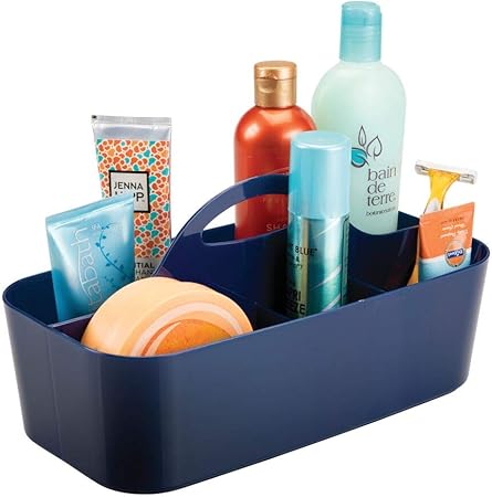Mdesign Badezimmer Korb 6 Facher Organizer Dusche Und Bad Aufbewahrung Farbe Marineblau Material Kunststoff Fur Duschgel Shampoo Rasierer Amazon De Kuche Haushalt