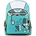 17 inch Turquoise Plaid Butterfly Student Bookbag Backpack