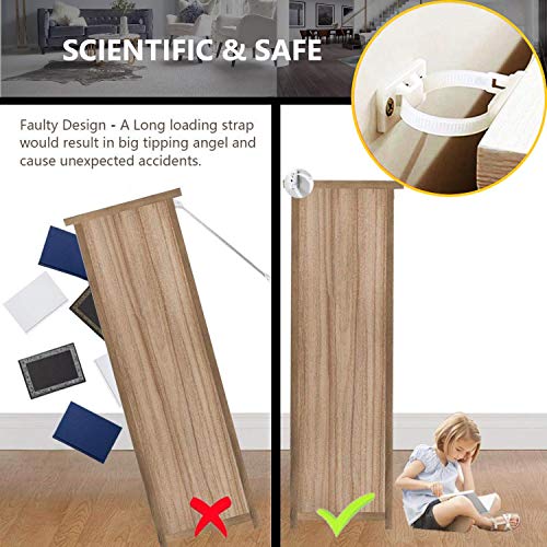 Anti Tip Earthquake Furniture Straps (12 pack), Baby Proofing Hangman Anti-Tip Restraint Furniture Anchor Kit (12 pack) - Thumbnail 2