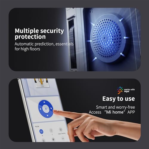 Airbot W3 Window Cleaning Robot - Dual Nozzles with Ultrasonic Spray,Intelligent Path Planning,11000Pa Suction Power,Edge Detection Technology,UPS 20min,4 Cleaning Modes,MiHome Control Mijia Ecosystem