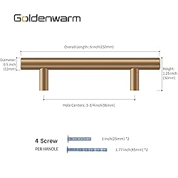 goldenwarm 35 Pack Champagne Bronze Cabinet Pulls