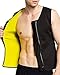 Roseate Men's Body Shaper Hot Sweat Workout Tank Top Slimming Neoprene Vest for Weight Loss Tummy Fat Burner (Black w/Zipper, Small)
