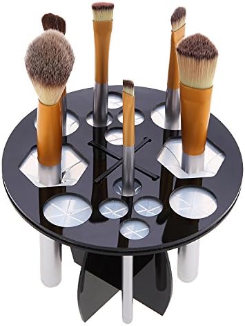 HESIN 14 mixed Makeup Brush Holder Collapsible Natural Air Drying Makeup Organizing Tower Cosmetic Tool Tree Rack(14 hole)