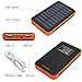 Solar Charger Power 20000mAh Outdoor Portable Charger Solar Power Bank Dual USB External Battery Pack Power Pack with Flashlight (IPX4 Waterproof, Dustproof, Solar Panel Charging, DC5V/2A Input)