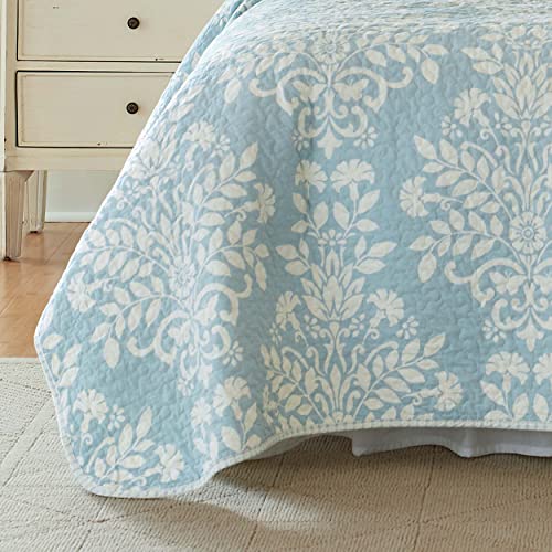 Laura Ashley Rowland Collection Quilt Set 100 Cotton, Reversible