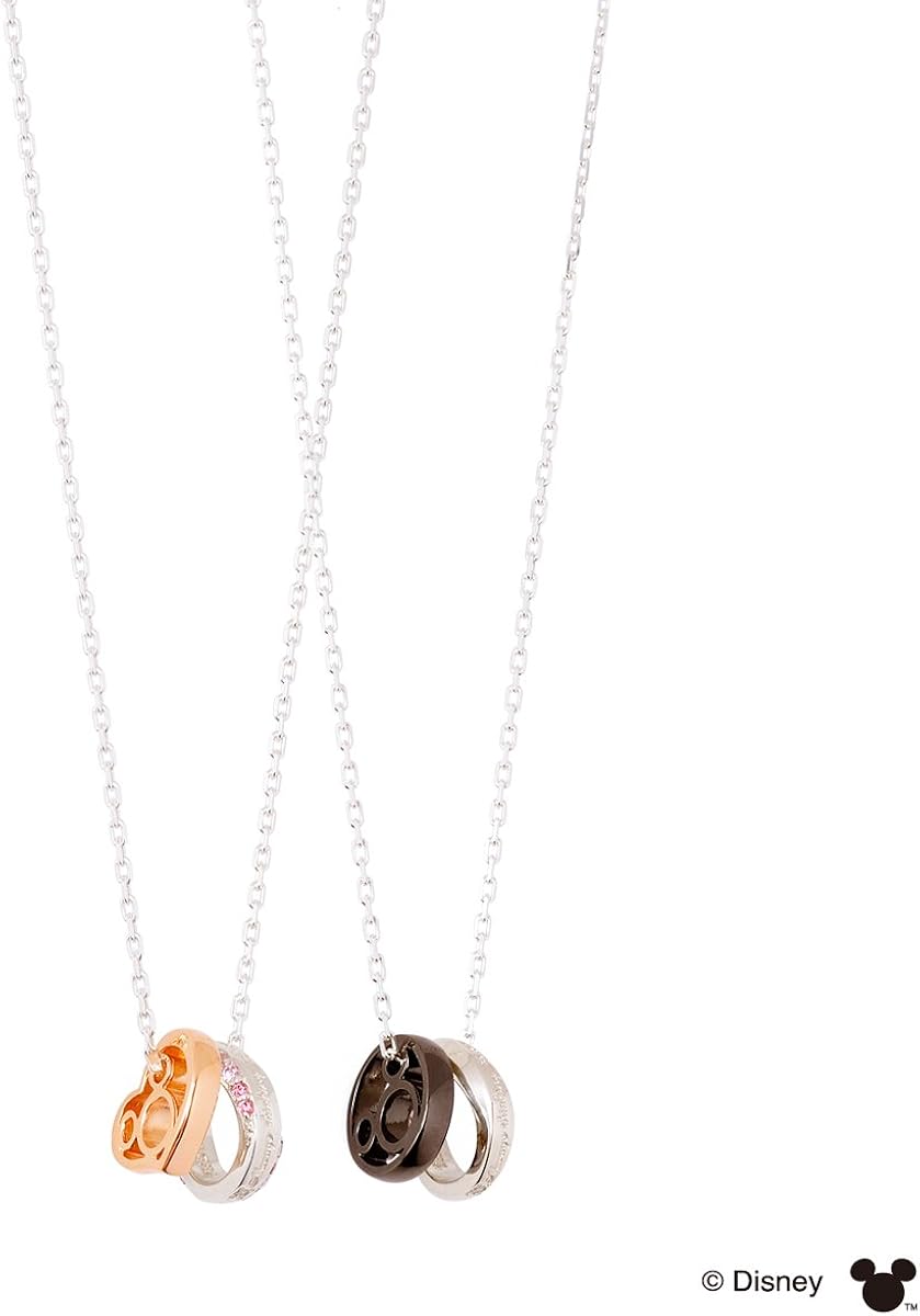 Amazon ザ キッス The Kiss ディズニー コレクション 隠れミッキー シルバー ペアネックレスセット 2個セット 男女ペア カップル お揃い クリスマス 記念日 誕生日 プロポーズ ラッピング袋 Box付 Di Sn19dm 1840dm ネックレス 通販