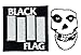 Set_ROCK009 - Black Flag Patch and The Misfits Patch, 2 Pcs Heavy Metal Patches, Applique Embroidered Patches - Rock Band Iron on Patches