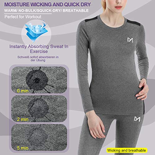 Women's Winter Underwear Set, Sport Thermal Long Johns Base Layer