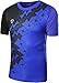 Jeansian Men's Sport Quick Dry Short Sleeve T-Shirt LSL111 Blue XL