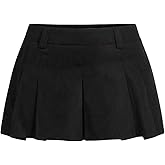 SweatyRocks Women's Low Waist Pleated Mini Skirt A Line Ruffled Skater Skirts