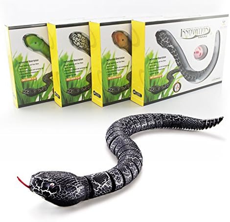 Coersd Remote Control Toy Remote Control Snake Rattlesnake Animal Trick Terrifying Mischief Toy Black (Black)
