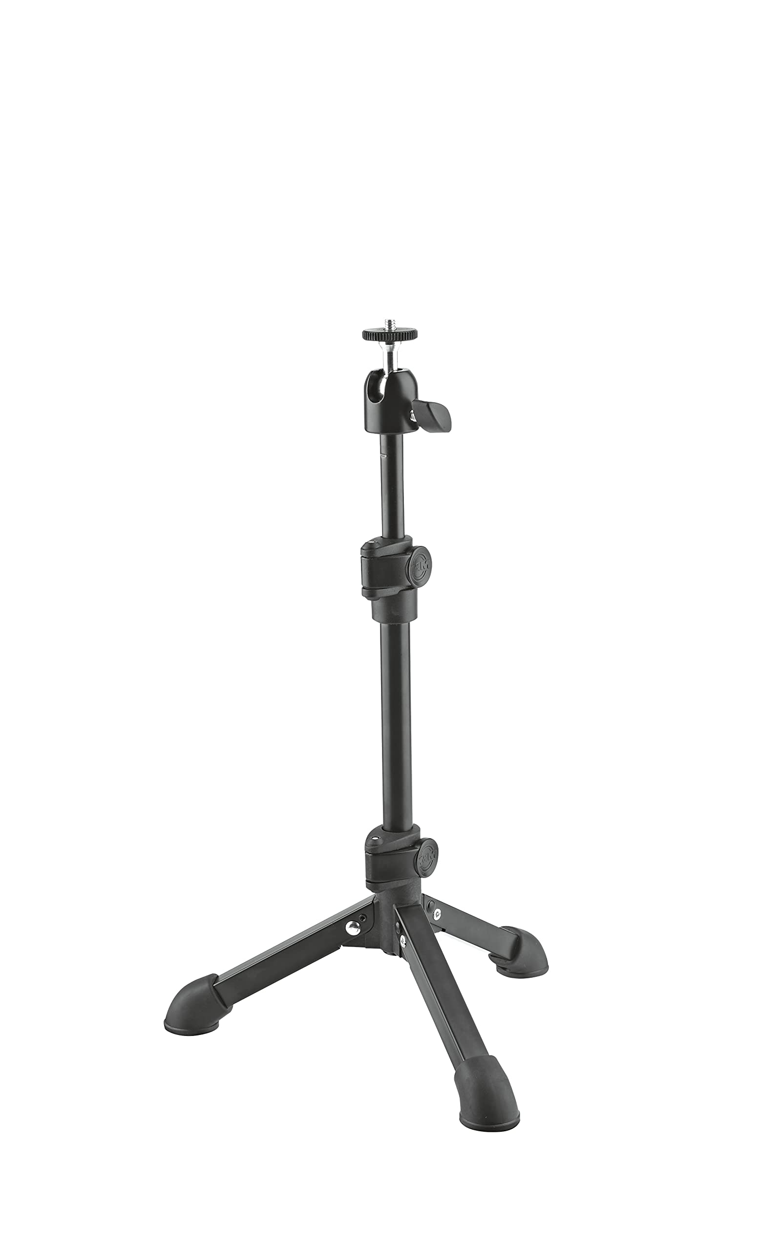 K&M 19782 Camera Table Tripod Black Steel with Tripod, 360° Rotation, 90° Tilt, Flexible and Stable