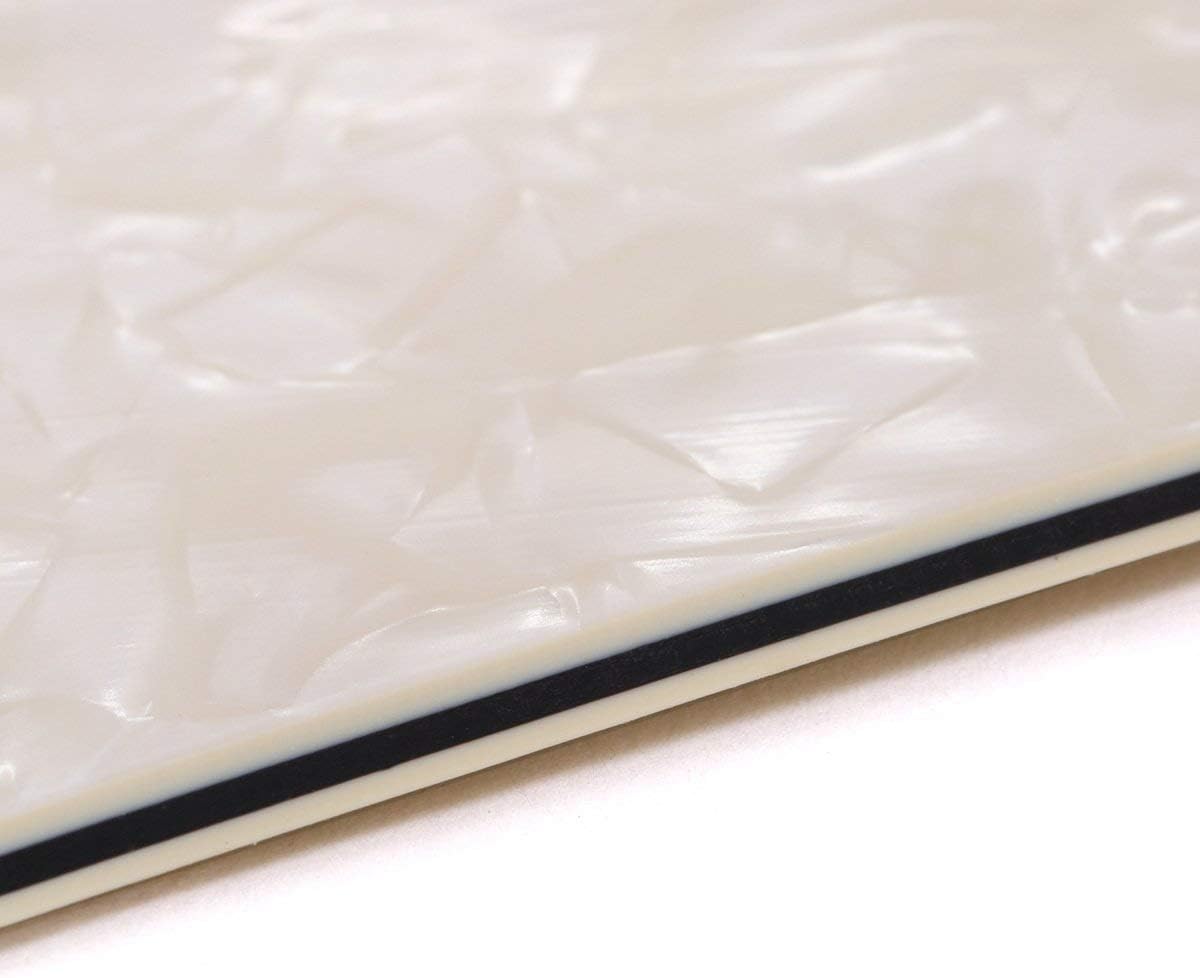 Musiclily 4 Hole Guitar Stratocaster Pickguard Blanks Material for Strat Style Guitar Custom 4Ply Parchment Pearl - Image 3