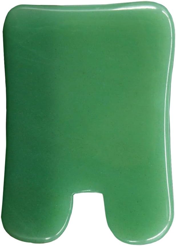 DELIWAY Jade Gua Sha Massage Tool Handmade Natural Stone Guasha Scraping Board for SPA Acupuncture Therapy (Aventurine Square)