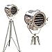 THOR INSTRUMENTS Nautical Spot Light Steel Searchlight Studio Floor Lamp Tripod Silver Finish Rustic Vintage Home Decor Gifts