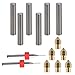 EAONE 6pcs 30MM Length Extruder 1.75MM Tube and 6pcs 0.4MM Brass Extruder Nozzle Print Heads for MK8 Makerbot Reprap 3D Printers (Bonus: 2pcs Cleaning Drill Bits)