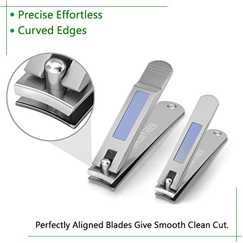 Shear Guru Manicure & Pedicure for Women and Men: Complete Personal Care 6-Piece Beauty Kit including Premium Nail Clippers for Thick Nails + Nail Nipper + Tweezers and Portable Luxury Travel Case