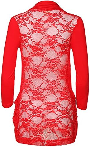 Luna Flower Women's Long Sleeve Jersey Pocket Cardigan Sweaters (GCDW041)