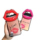 iPhone Case Luxury Red Lip Lipstick for iPhone 4.7 5.5inch Silicon 3D cover Phone Cases