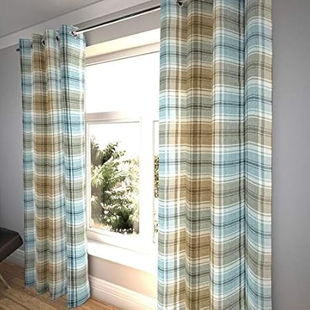 Mcalister Textiles Angus Luxury Tweed Tartan Curtains Pair
