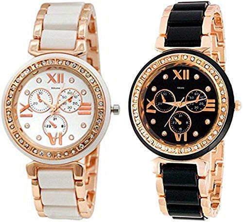 Kitcone Analog Multi-Colour Dial Womens Watch -(Pack of 2) (with Box Packaging)