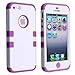 MYBAT IPHONE5HPCTUFFSO009NP Premium TUFF Case for iPhone 5 - 1 Pack - Retail Packaging - Ivory White/Electric Purple