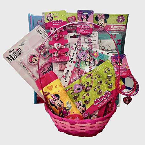 Disney Minnie Mouse Baby/Toddler Girls Complete Birthday/Easter Toys Gift Basket (30+ Pieces)