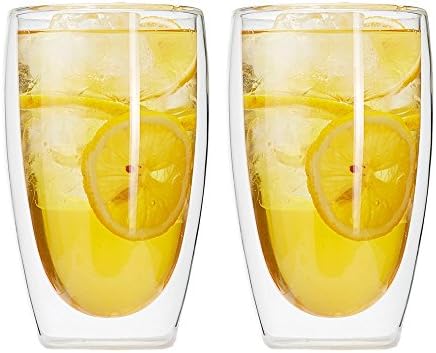 Zen Room Ultra Clear Strong Double Wall Glass, Insulated Thermo & Heat Resistant Design, Dishwasher and Microwave Safe, Made of Real Borosilicate Glass (12oz Set of 2)