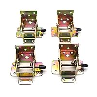 FarBoat Hardware 90 Degree Right Angle Iron Foldable Support Bracket Hinge Leg Fittings for Desk Chair in Kitchen Bedroom Garage, 4Pcs