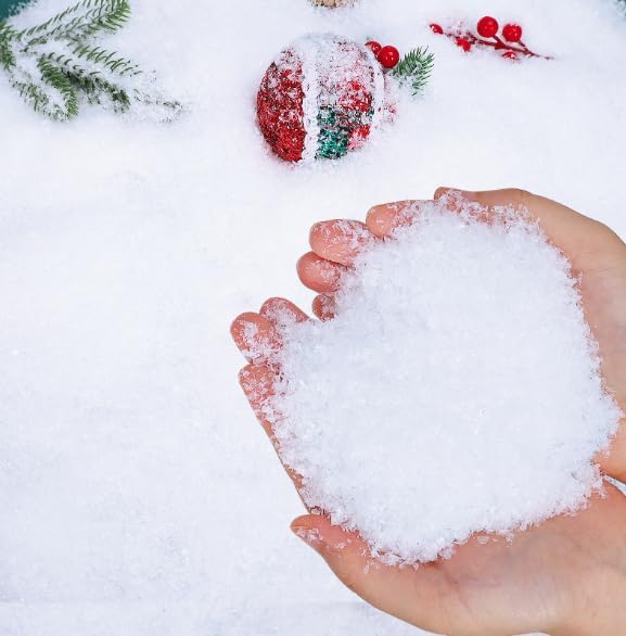 Artificial Snow - RGQSUN Christmas Fake Snow Decoration for Crafts,Artificial Fake Snow Powder Filler White Snow for Christmas Party Decoration Supplies,5.3oz/ 150g