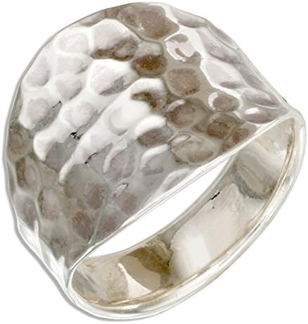 Sterling Silver Hammered Cigar Band Ring