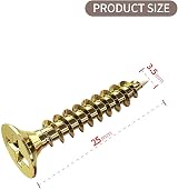 TOPYWMSP 3.5x25mm Wood Screws Flat Head Zinc Galvanized Multi Purpose 100pcs view 2