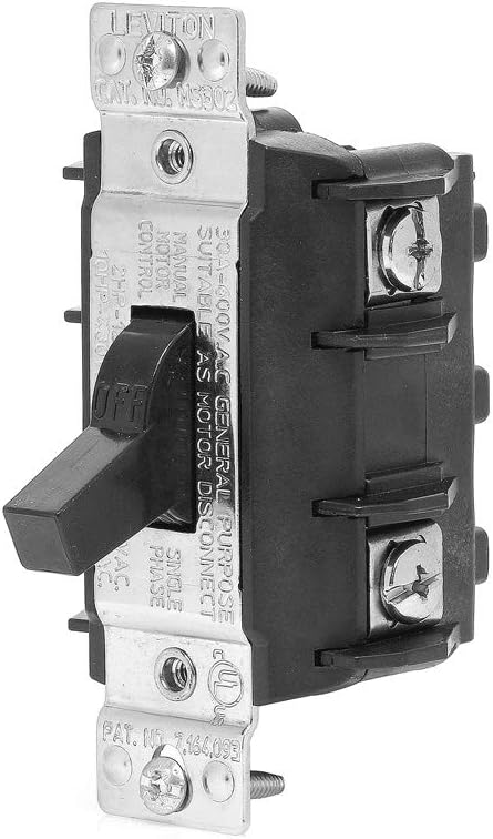 Leviton MS302-DS, Black - Motor Switch - 