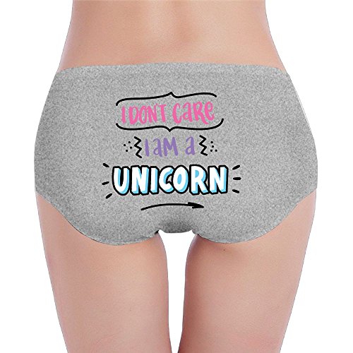 Msyspsc I Don't Care I Am A Unicorn Sexy Women's Briefs X-Large Ash