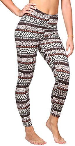 Fashion Printed Women's Leggings Polyester/Spandex One Size Brown/Grey Print