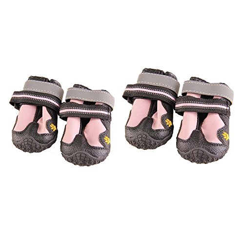 V-Hao Adjustable Dog Boots Non-Slip Tear-Resistence Pet Snow Booties for Dog Waterproof Paw Protectors Durable Dog Hiking Shoes Outdoor